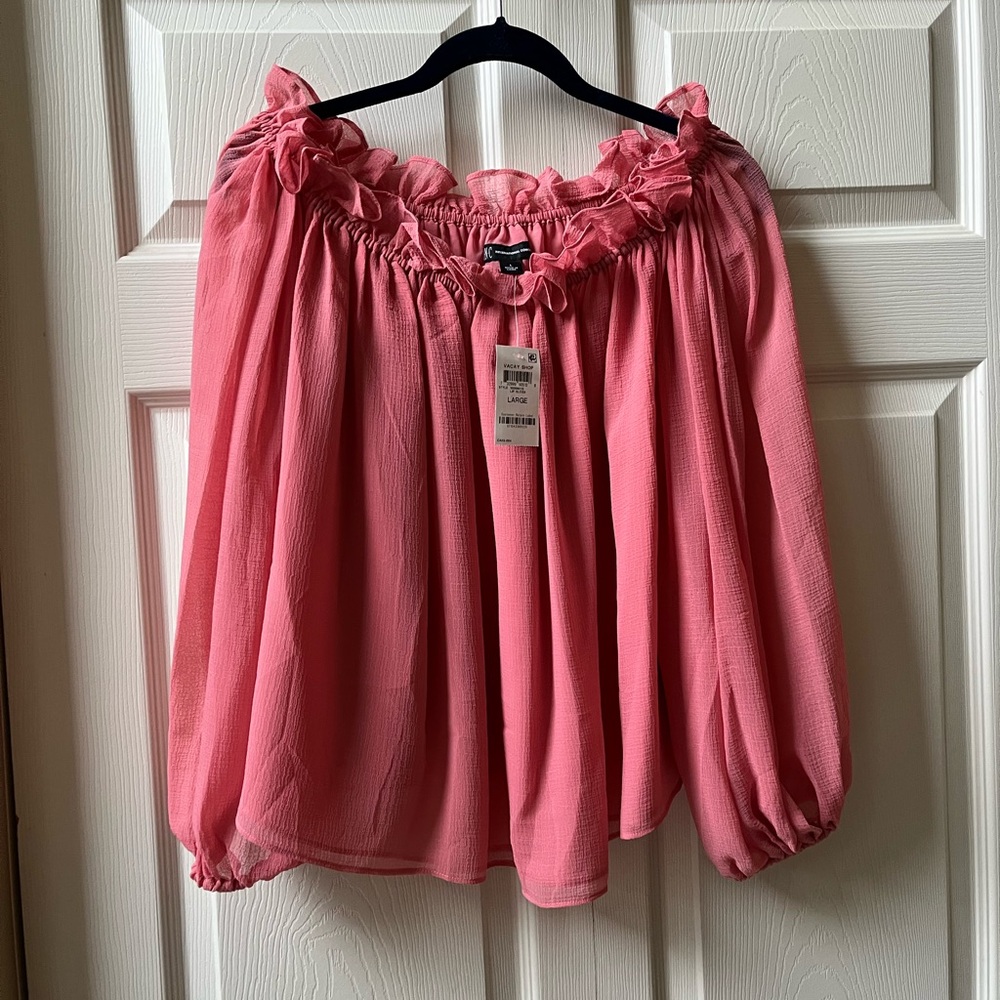 INC International Concepts Pink Ruffled Blouse - Picture 4 of 5